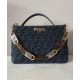 Replica Borsa con zip Fendi O'Lock 8BR805 blu