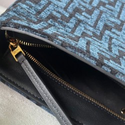 Replica Borsa con zip Fendi O'Lock 8BR805 blu