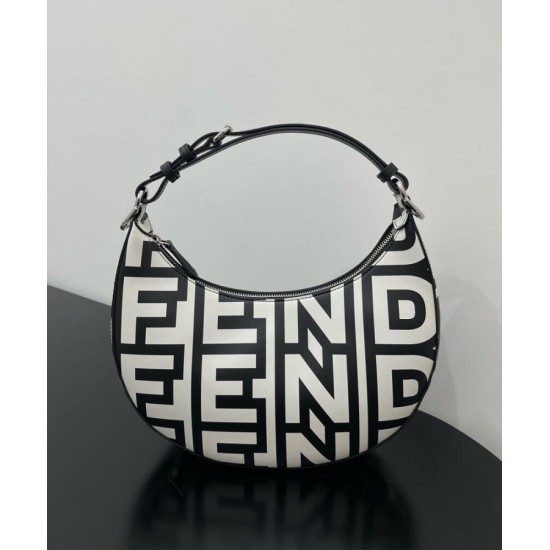 Replica Fendi Fendigraphy Piccola Capsule Bag Fendi Roma in pelle stampata bicolore 8BR798 Nera Replica Fendi Fendigraphy Piccola Capsule Bag Fendi Roma in pelle stampata bicolore 8BR798 Nera