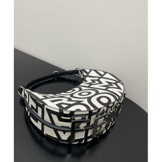 Replica Fendi Fendigraphy Piccola Capsule Bag Fendi Roma in pelle stampata bicolore 8BR798 Nera Replica Fendi Fendigraphy Piccola Capsule Bag Fendi Roma in pelle stampata bicolore 8BR798 Nera