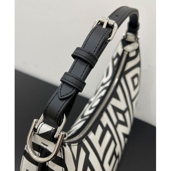 Replica Fendi Fendigraphy Piccola Capsule Bag Fendi Roma in pelle stampata bicolore 8BR798 Nera Replica Fendi Fendigraphy Piccola Capsule Bag Fendi Roma in pelle stampata bicolore 8BR798 Nera