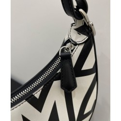 Replica Fendi Fendigraphy Piccola Capsule Bag Fendi Roma in pelle stampata bicolore 8BR798 Nera