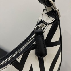 Replica Fendi Fendigraphy Piccola Capsule Bag Fendi Roma in pelle stampata bicolore 8BR798 Nera