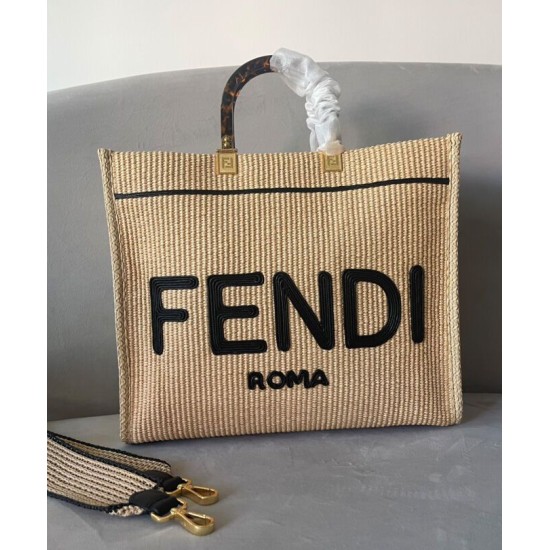 Replica Borsa tote media Fendi Sunshine 8BH386 Albicocca