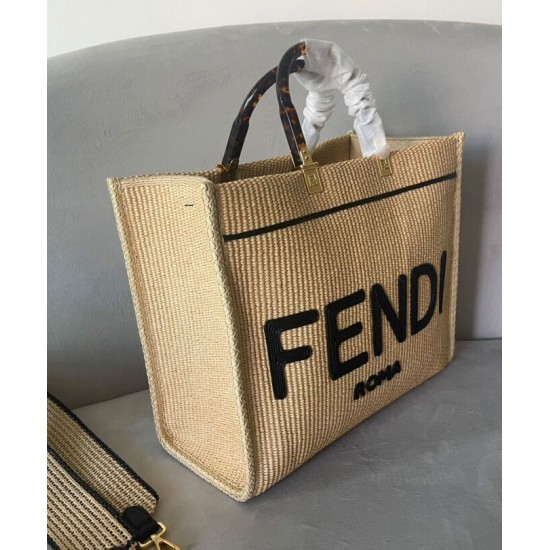 Replica Borsa tote media Fendi Sunshine 8BH386 Albicocca
