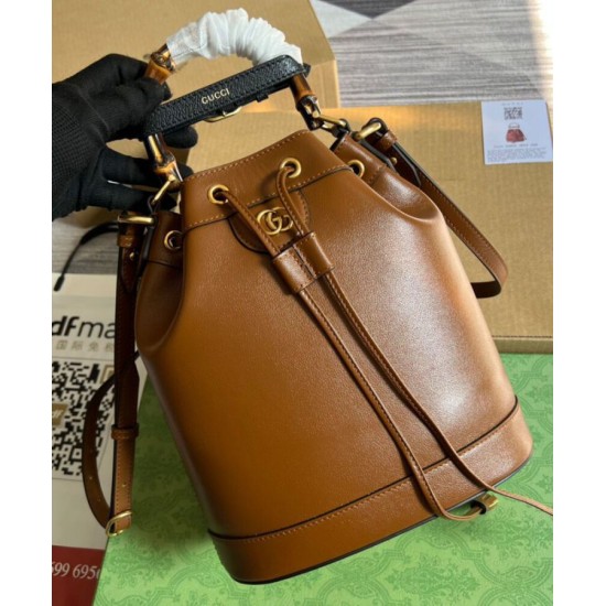 Replica Borsa a secchiello piccola Gucci Diana 724652 Caffè