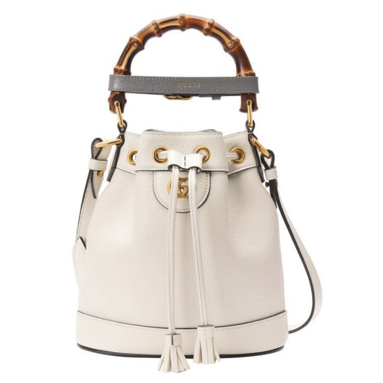 Replica Mini borsa a secchiello Gucci Diana 724667 bianca