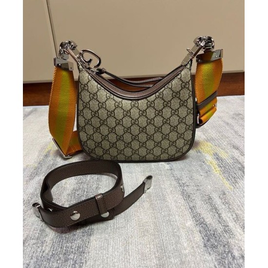 Replica Borsa a tracolla piccola Gucci Attache 699409 Caffè scuro
