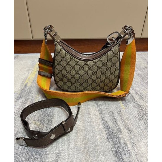 Replica Borsa a tracolla piccola Gucci Attache 699409 Caffè scuro