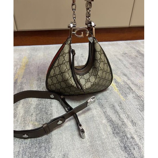 Replica Borsa a tracolla piccola Gucci Attache 699409 Caffè scuro