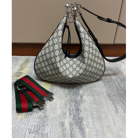 Replica Borsa a tracolla grande Gucci Attache 702823 blu scuro