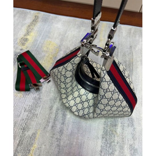 Replica Borsa a tracolla grande Gucci Attache 702823 blu scuro