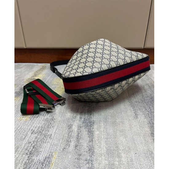 Replica Borsa a tracolla grande Gucci Attache 702823 blu scuro