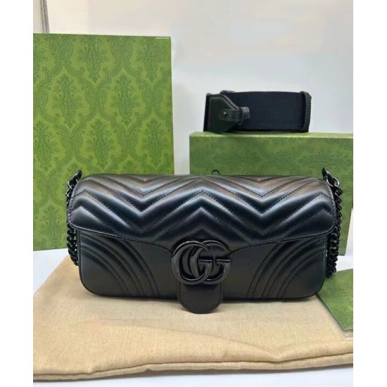 Replica Borsa a tracolla Gucci GG Marmont 734814 nera