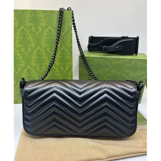 Replica Borsa a tracolla Gucci GG Marmont 734814 nera