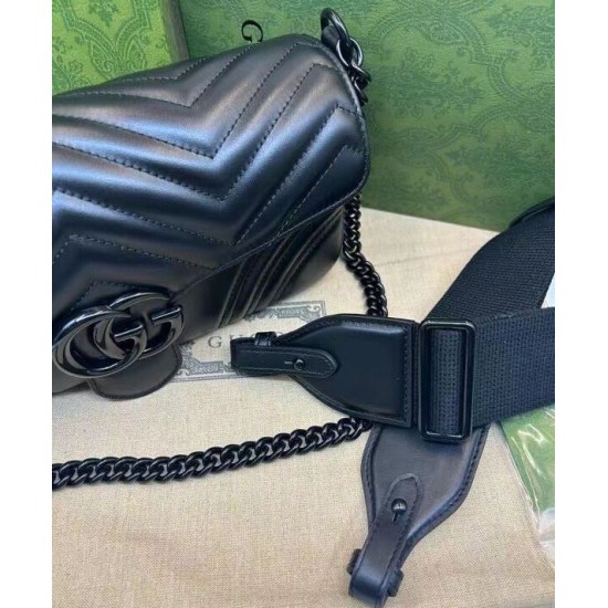 Replica Borsa a tracolla Gucci GG Marmont 734814 nera