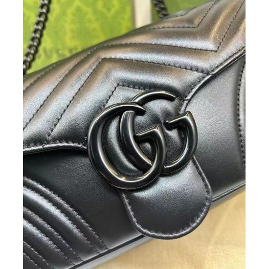 Replica Borsa a tracolla Gucci GG Marmont 734814 nera
