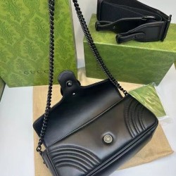 Replica Borsa a tracolla Gucci GG Marmont 734814 nera