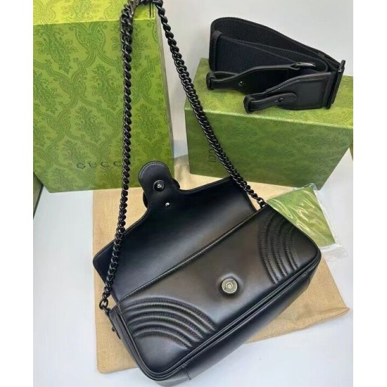 Replica Borsa a tracolla Gucci GG Marmont 734814 nera