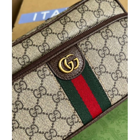 Replica Borsa a tracolla piccola Ophidia Gucci 723312 Caffè scuro