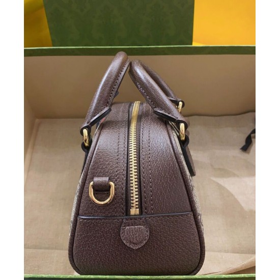 Replica Borsa con manico superiore Gucci Ophidia Mini GG 724606 Caffè scuro