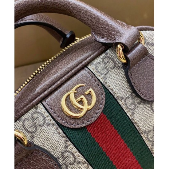 Replica Borsa con manico superiore Gucci Ophidia Mini GG 724606 Caffè scuro
