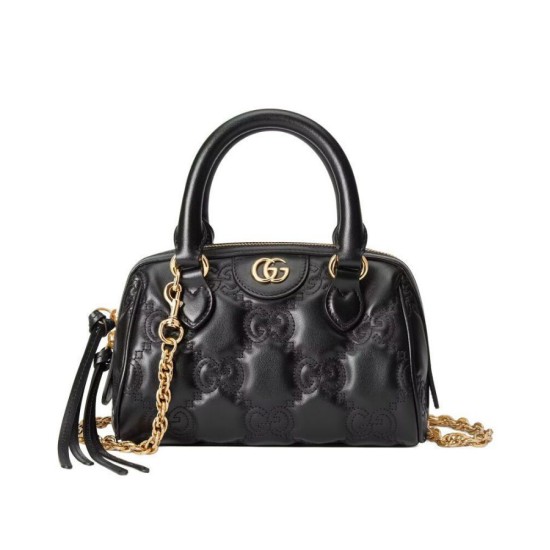 Replica Mini borsa in pelle Gucci GG Matelasse 702251 nera