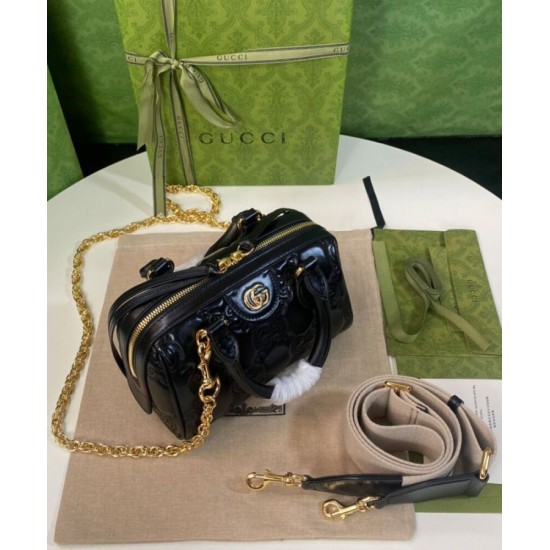 Replica Mini borsa in pelle Gucci GG Matelasse 702251 nera