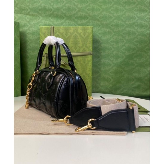 Replica Mini borsa in pelle Gucci GG Matelasse 702251 nera