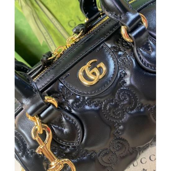 Replica Mini borsa in pelle Gucci GG Matelasse 702251 nera