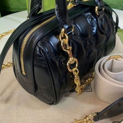 Replica Mini borsa in pelle Gucci GG Matelasse 702251 nera