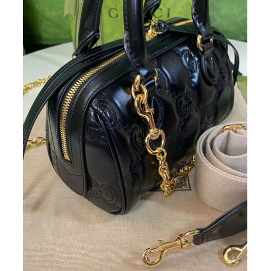 Replica Mini borsa in pelle Gucci GG Matelasse 702251 nera