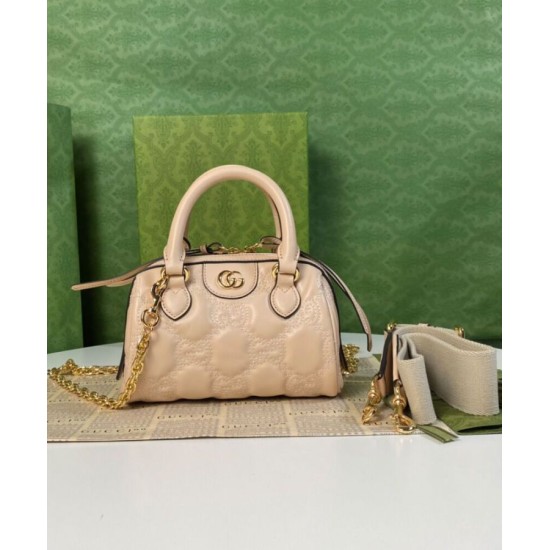 Replica Mini borsa in pelle Gucci GG Matelasse 702251 Crema