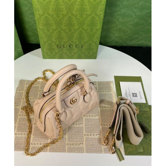 Replica Mini borsa in pelle Gucci GG Matelasse 702251 Crema