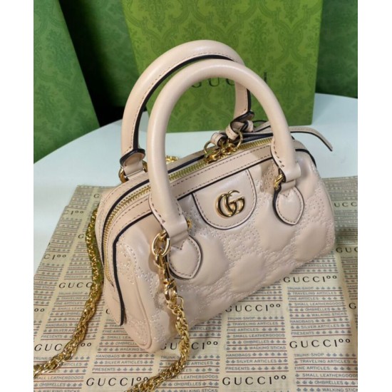Replica Mini borsa in pelle Gucci GG Matelasse 702251 Crema
