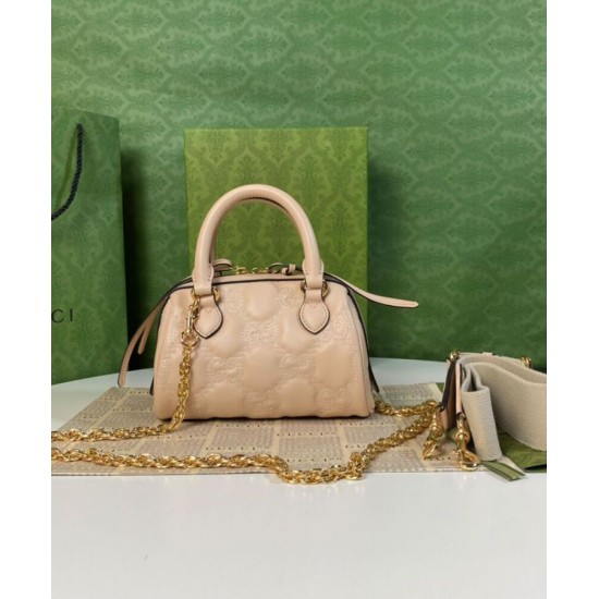 Replica Mini borsa in pelle Gucci GG Matelasse 702251 Crema