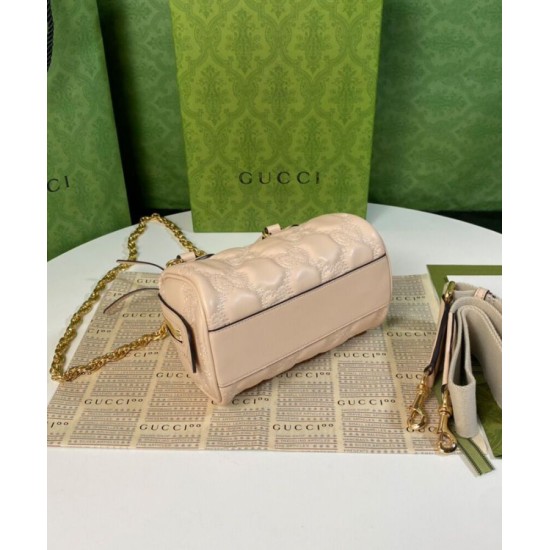 Replica Mini borsa in pelle Gucci GG Matelasse 702251 Crema