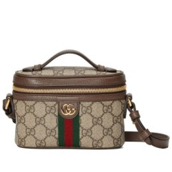 Replica Gucci Ophidia GG Mini borsa con manico superiore 699532 Caffè scuro