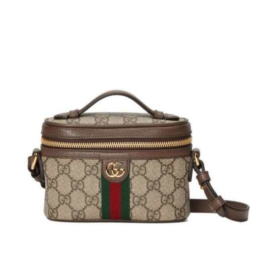 Replica Gucci Ophidia GG Mini borsa con manico superiore 699532 Caffè scuro