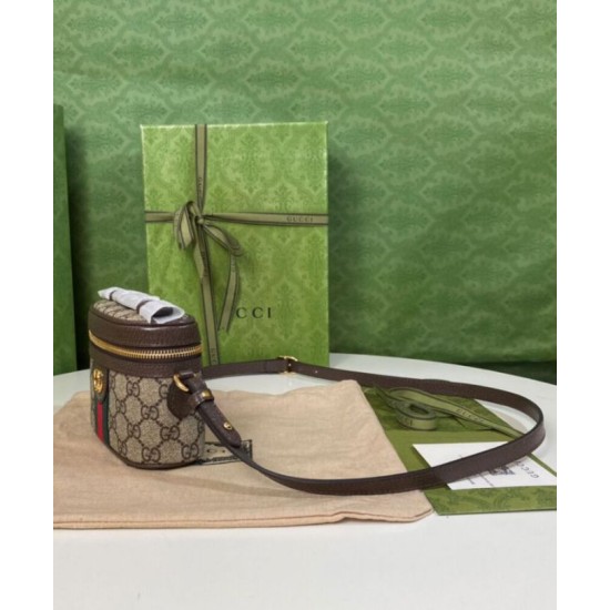 Replica Gucci Ophidia GG Mini borsa con manico superiore 699532 Caffè scuro