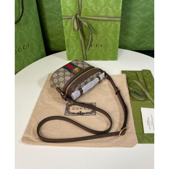 Replica Gucci Ophidia GG Mini borsa con manico superiore 699532 Caffè scuro