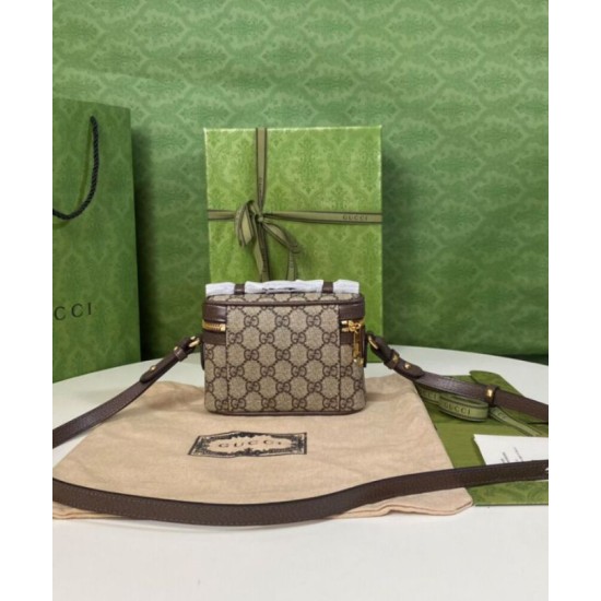 Replica Gucci Ophidia GG Mini borsa con manico superiore 699532 Caffè scuro
