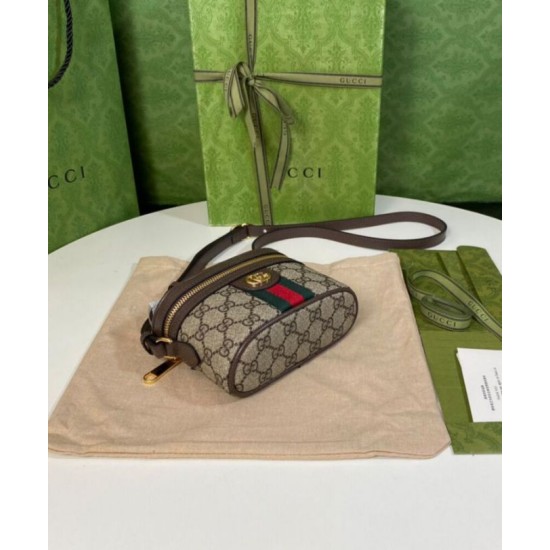 Replica Gucci Ophidia GG Mini borsa con manico superiore 699532 Caffè scuro