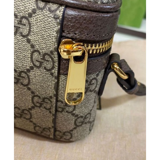 Replica Gucci Ophidia GG Mini borsa con manico superiore 699532 Caffè scuro