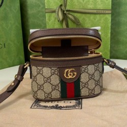 Replica Gucci Ophidia GG Mini borsa con manico superiore 699532 Caffè scuro