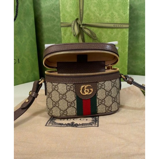 Replica Gucci Ophidia GG Mini borsa con manico superiore 699532 Caffè scuro