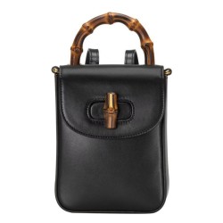 Replica Mini borsa Gucci Bamboo 702106 nera