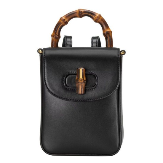 Replica Mini borsa Gucci Bamboo 702106 nera