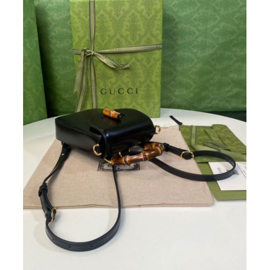 Replica Mini borsa Gucci Bamboo 702106 nera