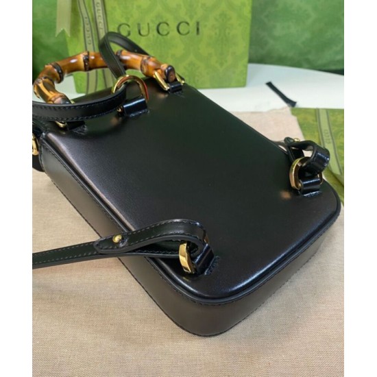Replica Mini borsa Gucci Bamboo 702106 nera